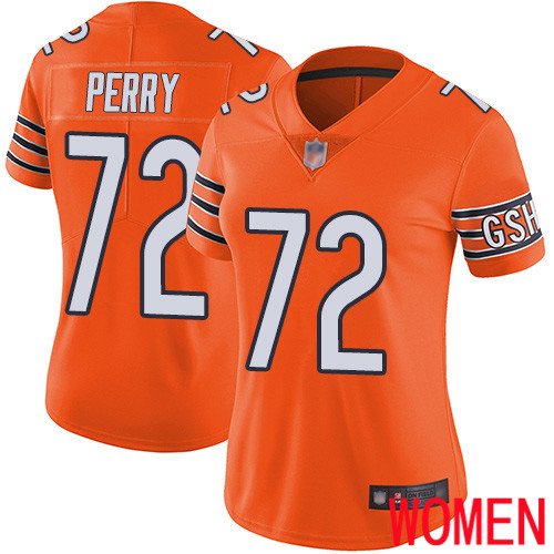 Chicago Bears Limited Orange Women William Perry Alternate Jersey NFL Football #72 Vapor Untouchable->women nfl jersey->Women Jersey
